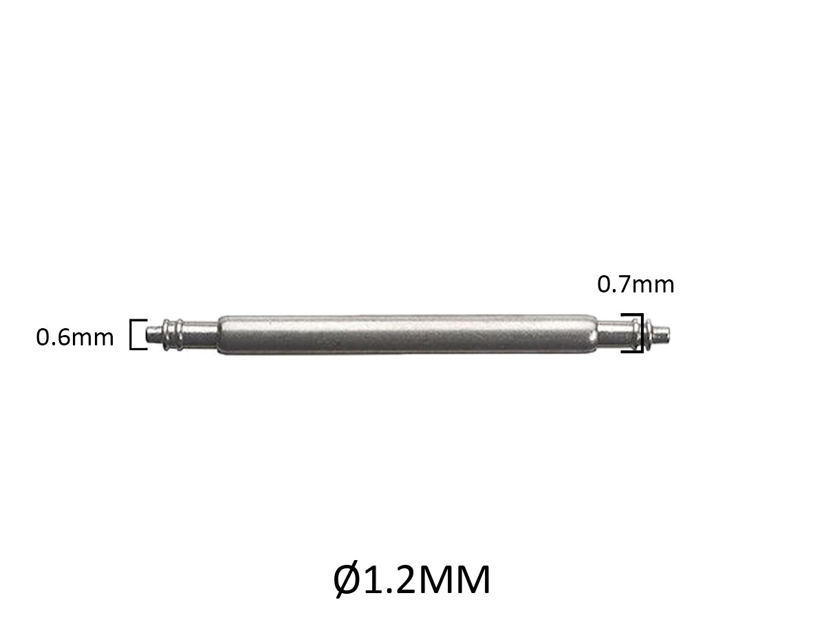 Masar SLX Ø 1,2mm - Barrette a molla per cinturino orologio - Acciaio inossidabile 316L - 0,6mm - 2 pz