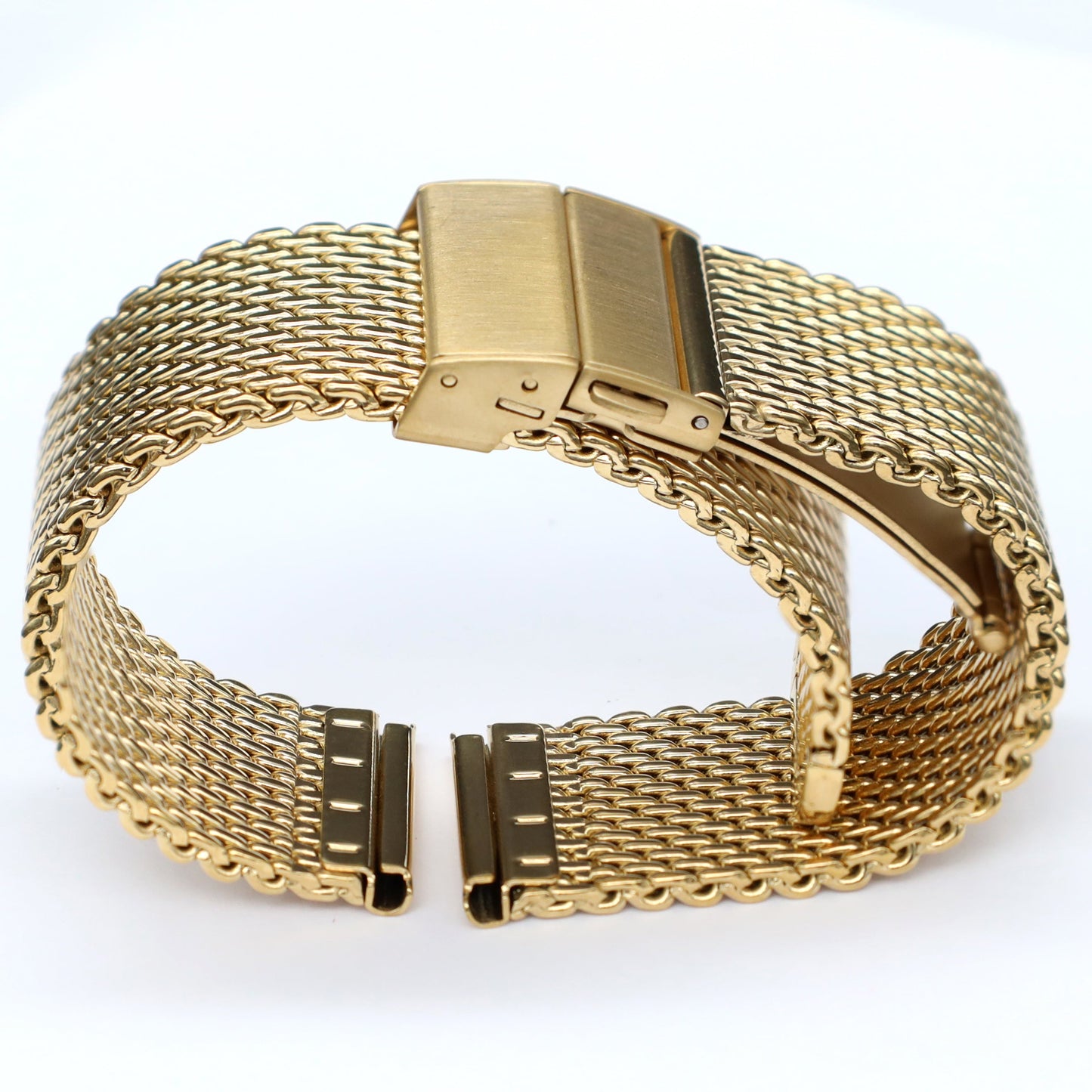 22mm BiG Mesh Ø 1mm Fibbia Deployante - Cinturino Orologio Uomo Mesh, Milanese - Universale - Oro / Oro