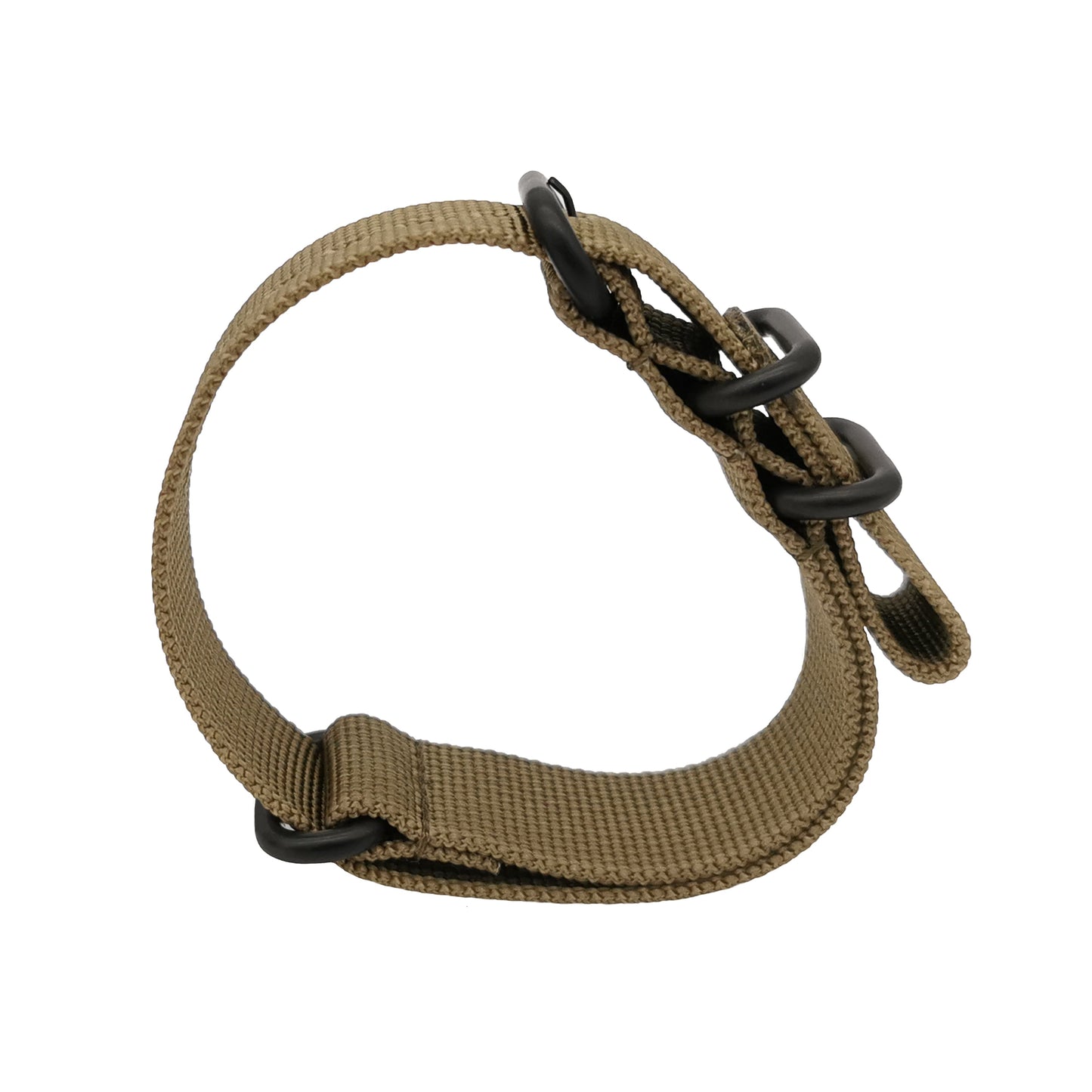 Cinturino Nato Masar ZULU 24mm Nylon Verde - Fibbia Oliva/Nero - Uomo - Cinturino Rigido e Spesso 2mm