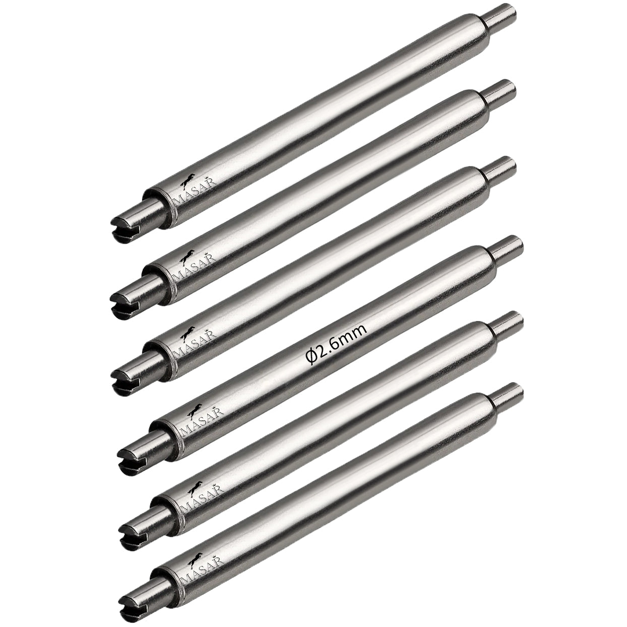 Masar compatibile Panerai 6 pezzi 22mm 24mm 26mm Ø 2,6mm 316L chiusura a barra a molla - acciaio inossidabile