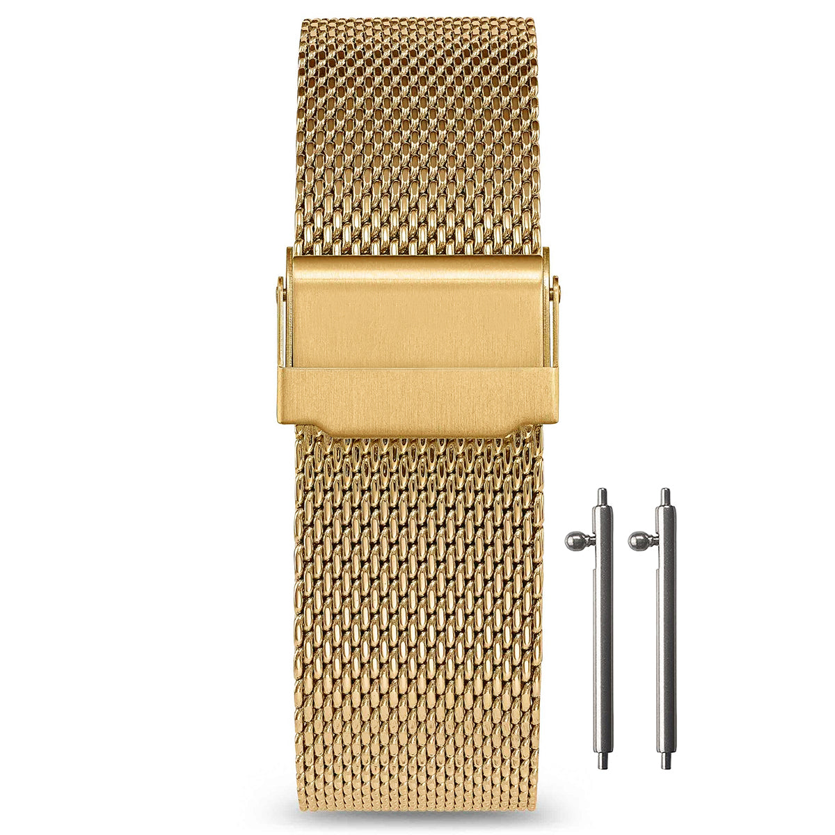 Cinturino per orologio Masar 19mm Maglia Milanese - Sgancio rapido - Universale - Maglia Ø 0,6mm Oro (Oro)
