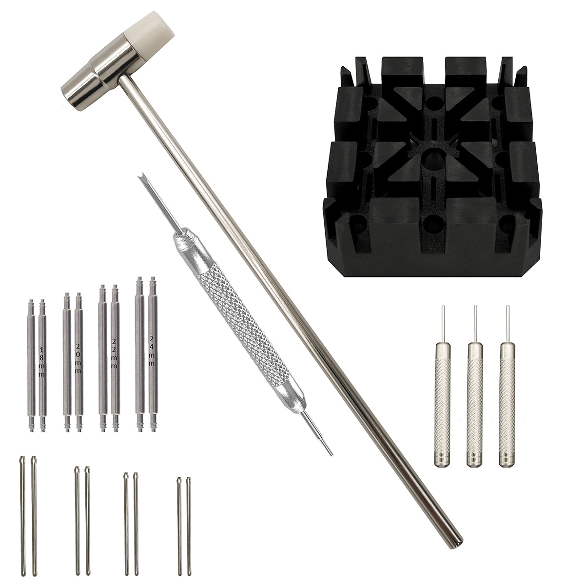 Kit Masar - Strumenti per la riparazione di orologi, maglie e cambio bracciale 22 pezzi