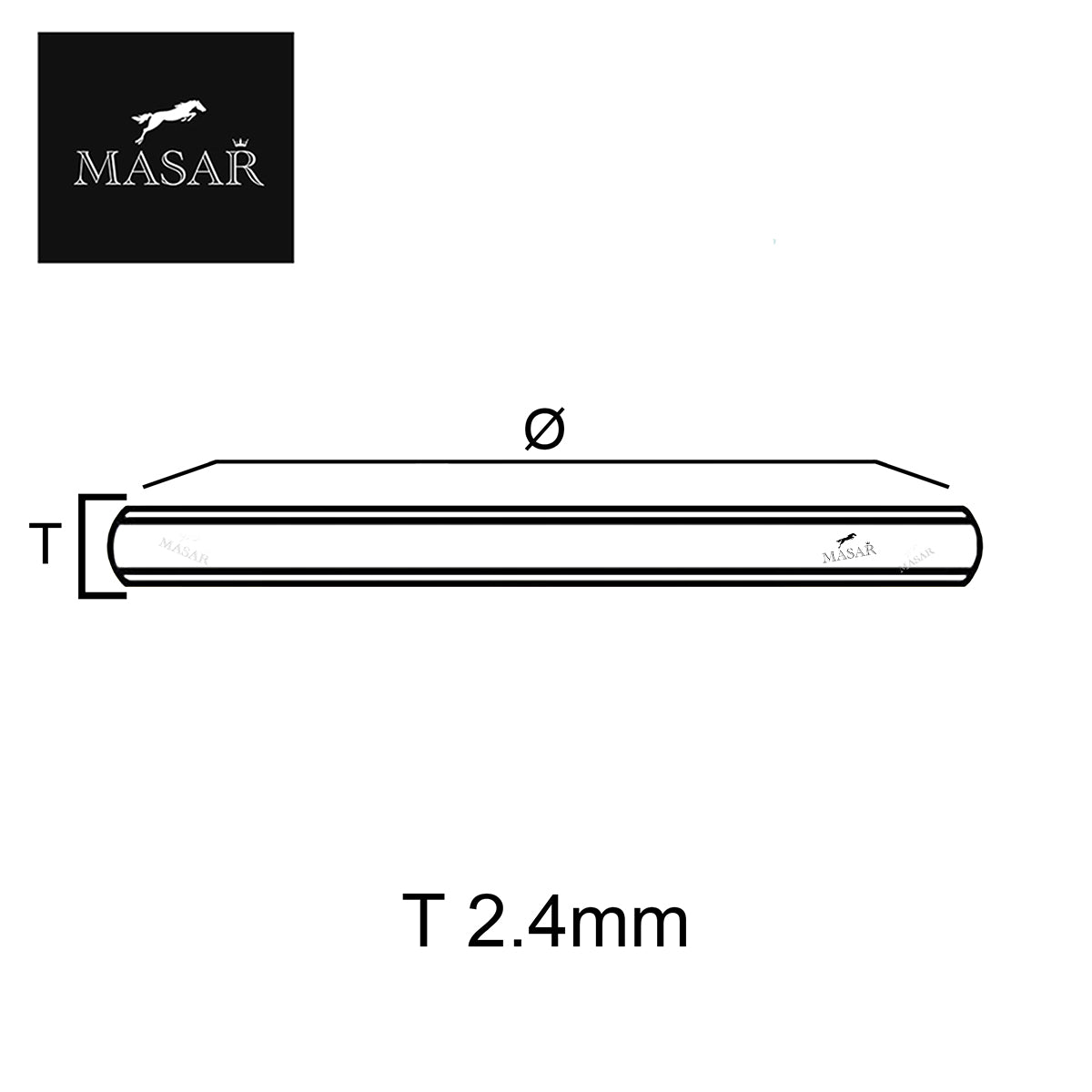 Masar Spessore 2,4mm - Vetro Orologio - Zaffiro Piatto Rotondo - Ø 17,0mm a 45,0mm - 1 Pz