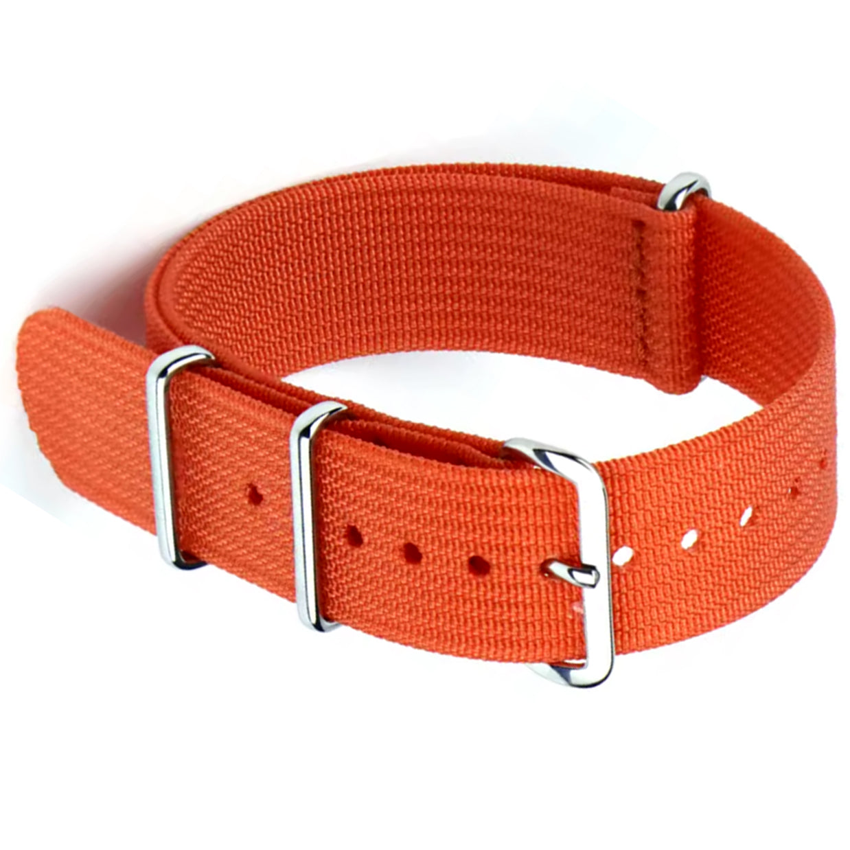 Cinturino NATO Masar arancione - Tessuto in nylon G10 - Fibbia lucida