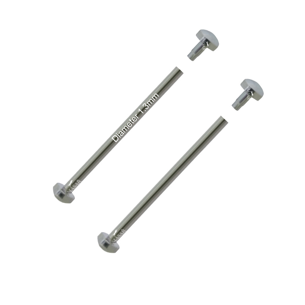 Rivetto - 10mm a 28mm Ø 1,3mm - Testa H Ø 2,5mm - Chiusura per cinturino orologio - 2 Pz