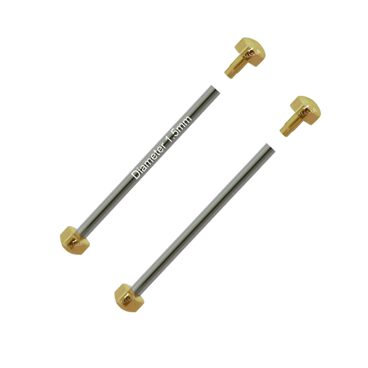 Rivetto - 20mm a 28mm Ø 1,5mm - Testa H Ø 3,5mm o 4,0mm - Chiusura cinturino orologio - Oro/Oro - 2 pezzi