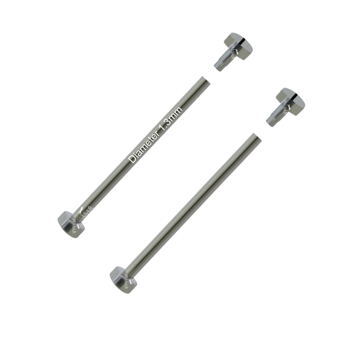 Rivetto - 10mm a 28mm Ø 1,3mm - Testa piatta H Ø 4,0mm, Vite imitazione - Chiusura per cinturino orologio - 2 pezzi
