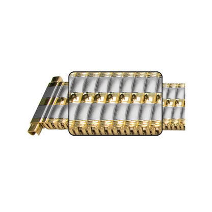 18mm) 20mm 22mm Catena Elasticizzata Cinturino Orologio Argento - Oro Acciaio Satinato Specchio