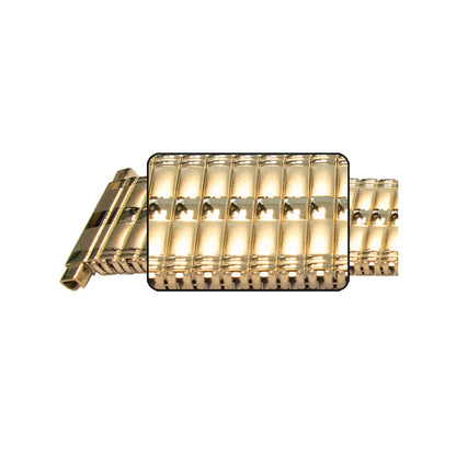 18mm) 20mm 22mm Cinturino per orologio a catena elastico Oro/Oro Acciaio satinato Specchio