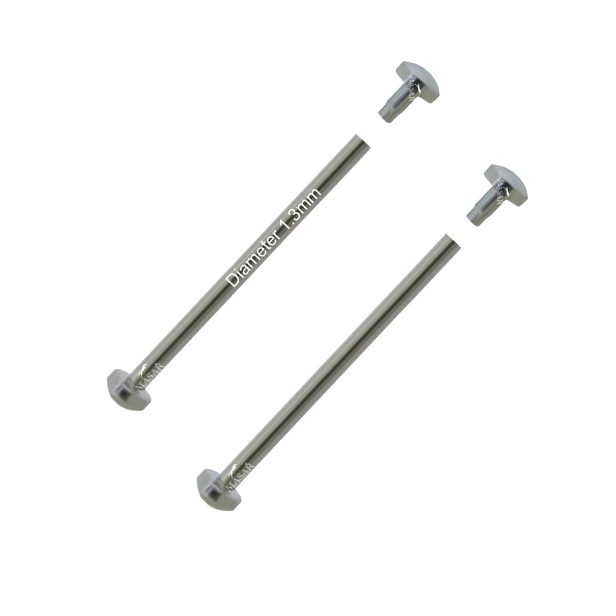 Rivetto - 10mm a 28mm Ø 1,3mm - Testa H Ø 3,5mm - Chiusura per cinturino orologio - 2 Pz