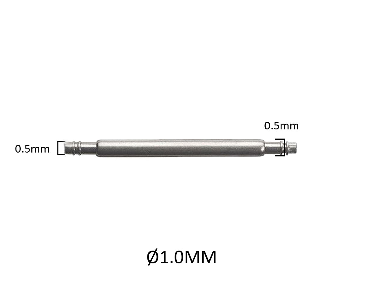 Masar SLX Ø 1,0mm - Barrette a molla per cinturino orologio - Acciaio inossidabile 316L - 0,5mm - 2 pz
