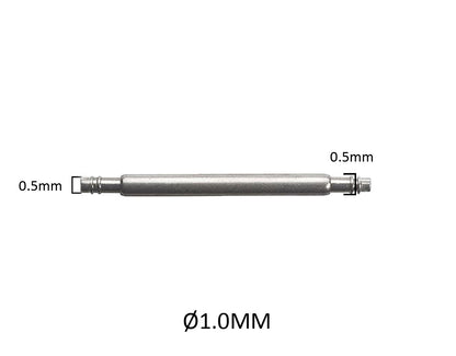 Masar SLX Ø 1,0mm - Barrette a molla per cinturino orologio - Acciaio inossidabile 316L - 0,5mm - 2 pz