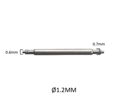 Masar SLX Ø 1,2mm - Barrette a molla per cinturino orologio - Acciaio inossidabile 316L - 0,6mm - 2 pz