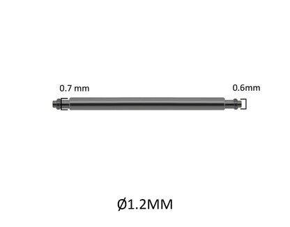 Masar 7mm a 24mm XSF Ø 1,2mm - Barrette a molla per cinturino orologio - Acciaio inossidabile - Punta corta / corta - 0,6mm - 2 pz