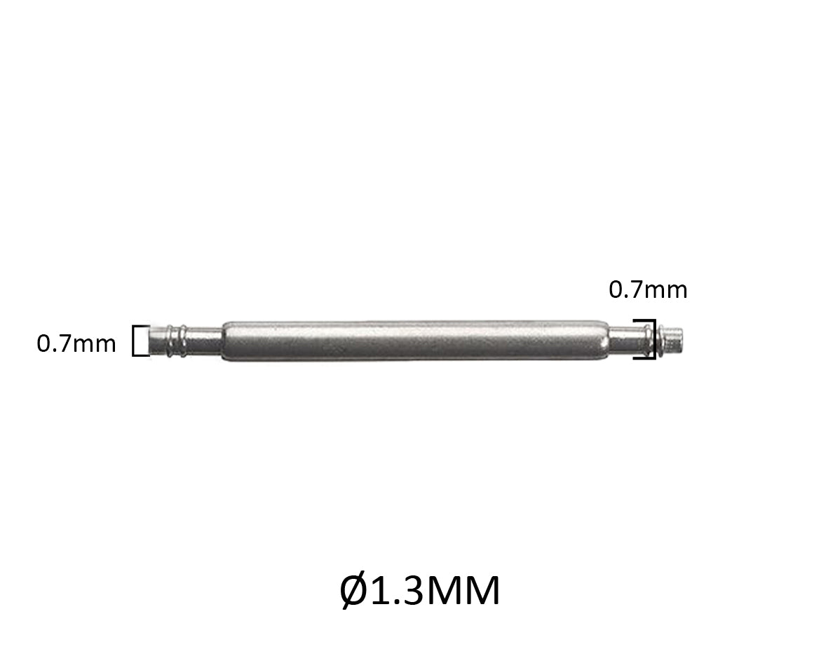 Masar SLX Ø 1,3mm - Barrette a molla per cinturino orologio - Acciaio inossidabile 316L - 0,7mm - 2 pz