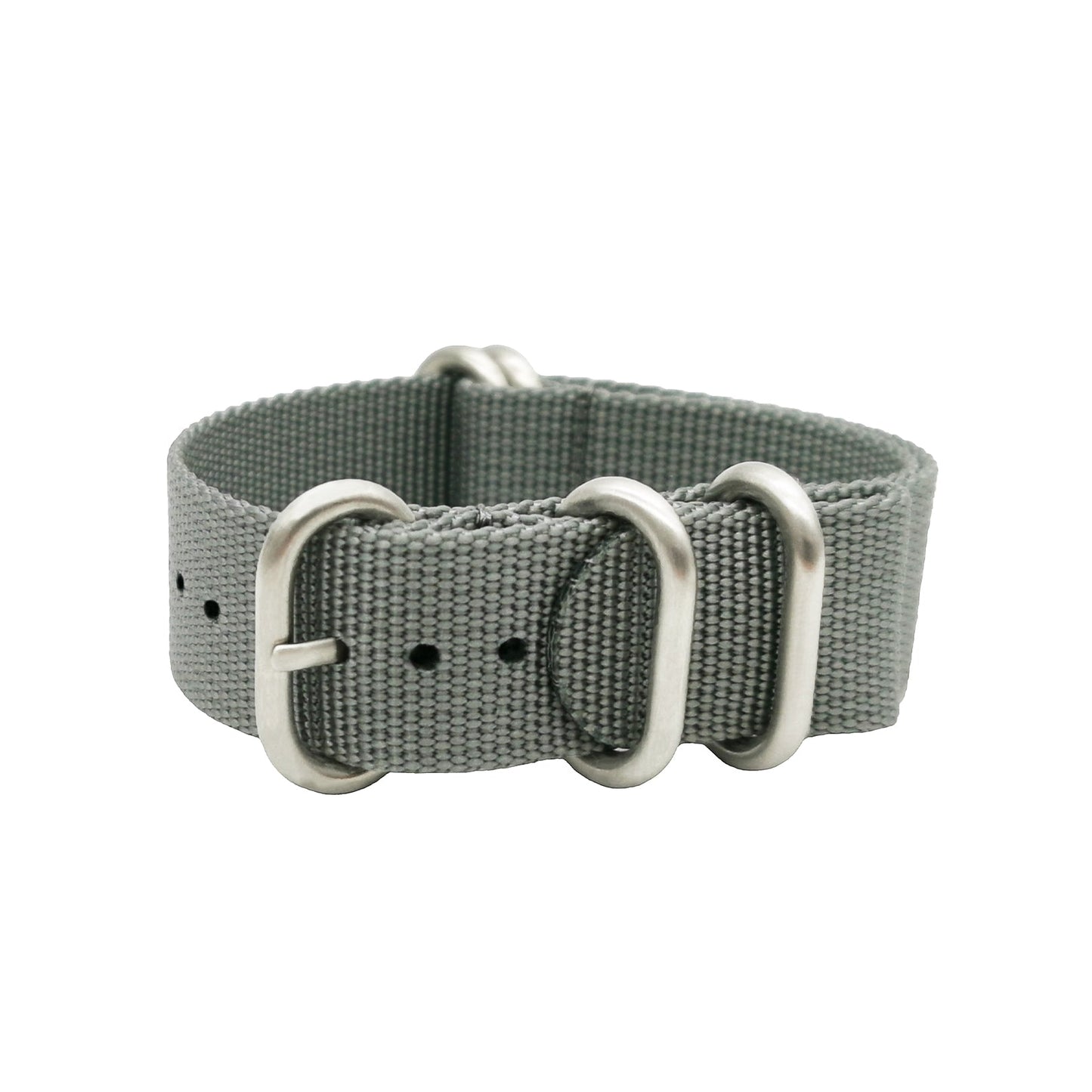 Masar ZULU Nato Grey Steel | Cinturino per orologio da uomo Heavy Duty - Rigido e spesso 2 mm - Grigio/Raso