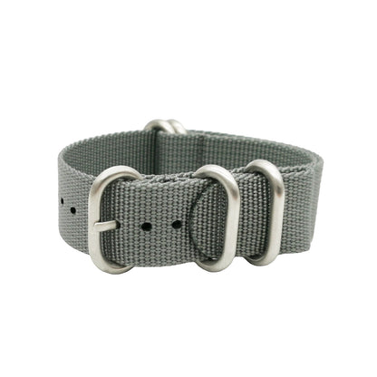 Masar ZULU Nato Grey Steel | Cinturino per orologio da uomo Heavy Duty - Rigido e spesso 2 mm - Grigio/Raso