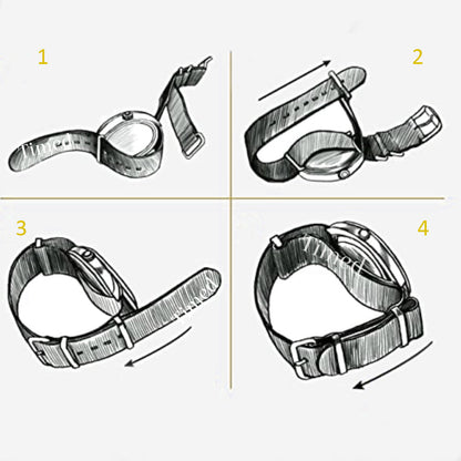 Masar NATO Nylon Grigio / Blu / Fibbia Satinata - Morbido - Cinturino Orologio - Uomo