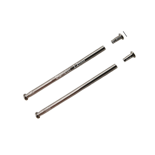 Rivetto - 10mm a 24mm Ø 1,2mm - Testa H Ø 1,8mm - Chiusura per cinturino orologio - 2 Pz