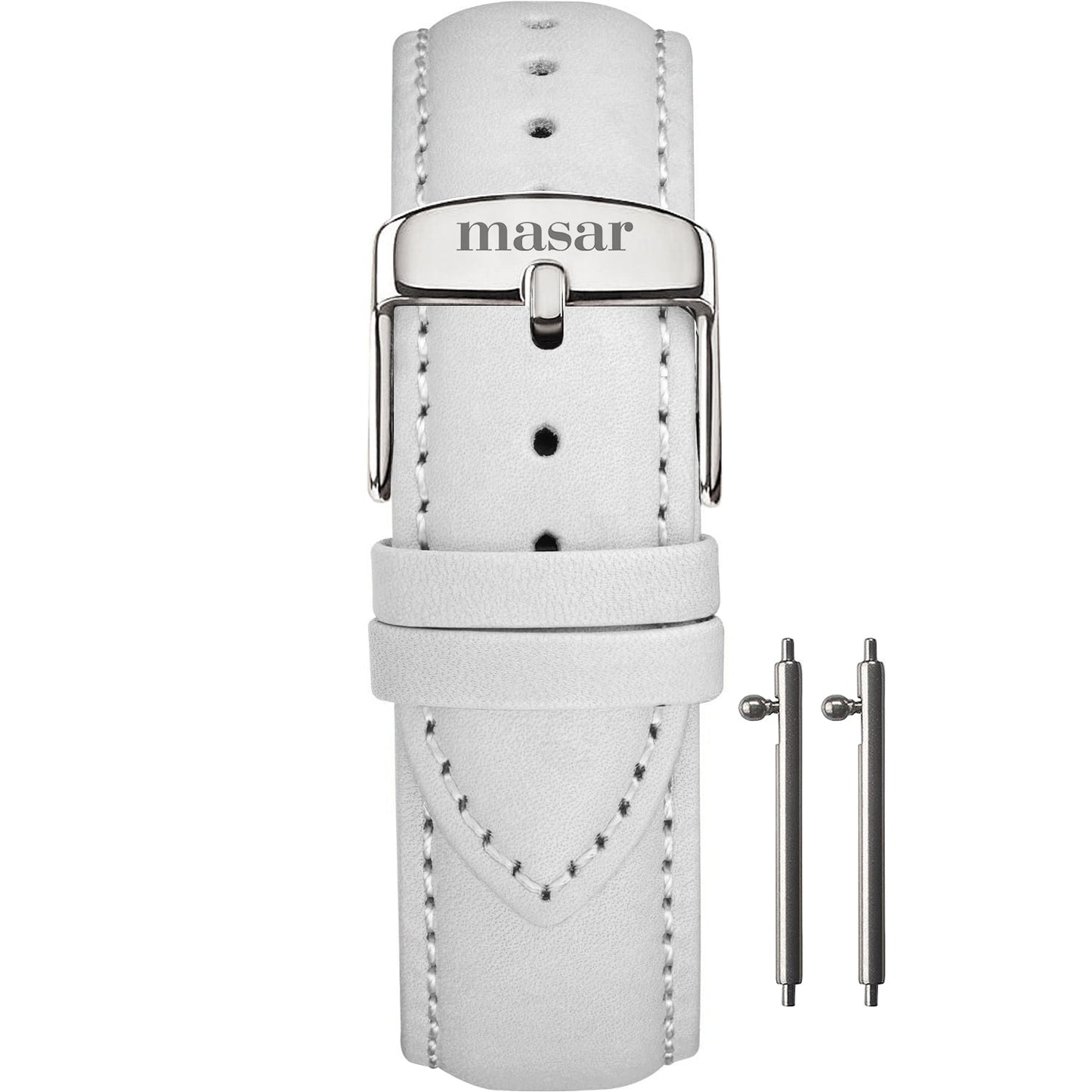 bracelet-montre-Cuir-blanc-white