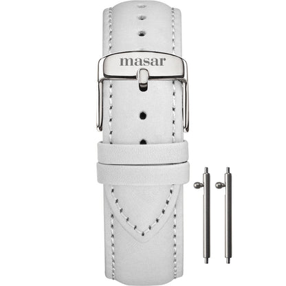bracelet-montre-Cuir-blanc-white