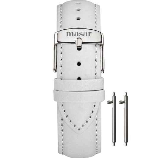 bracelet-montre-Cuir-blanc-white