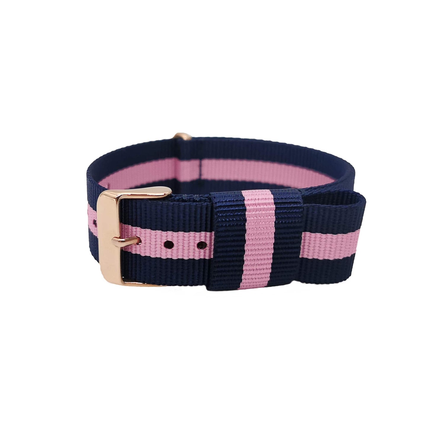 Masar NATO Nylon Blu / Rosa / Fibbia Oro Rosa - Winchester - Cinturino Orologio Donna