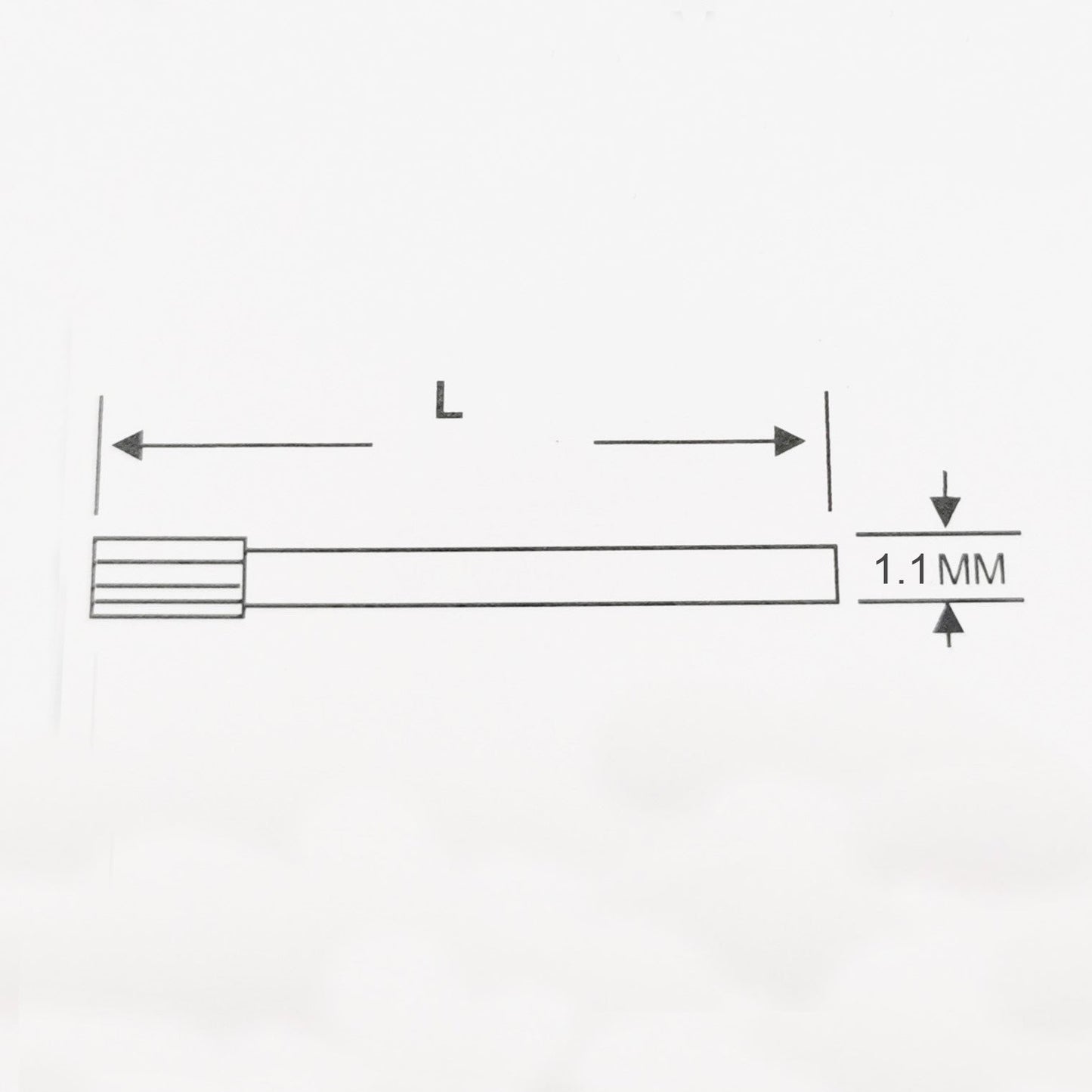 Masar Ø 1,1mm - Pin Bar - zigrinato - dentellato - Cinturino per orologio - Acciaio inossidabile 316L - 2 pezzi