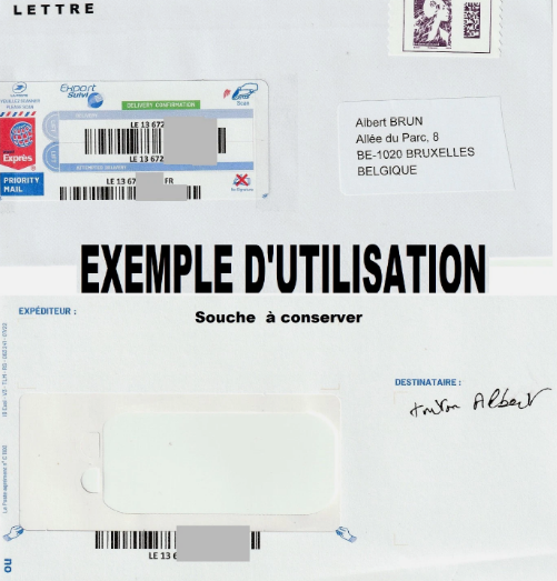 Etichette EXPORT TRACKING Bollino Internazionale LA POSTE Lettre Monde Exprimid - 100 Pz - Per Buste Formato DL 110 x 220