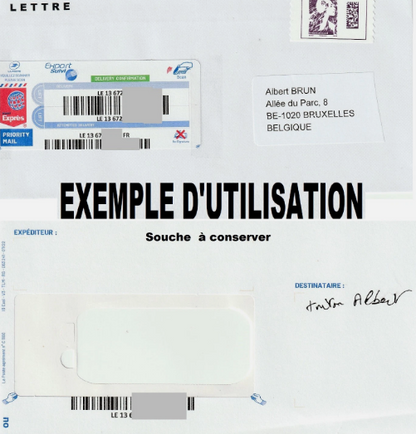 Etichette EXPORT TRACKING Bollino Internazionale LA POSTE Lettre Monde Exprimid - 100 Pz - Per Buste Formato DL 110 x 220