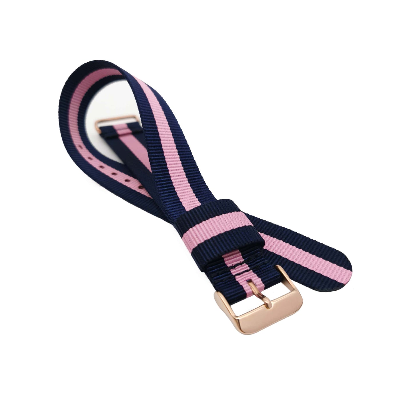 Masar NATO Nylon Blu / Rosa / Fibbia Oro Rosa - Winchester - Cinturino Orologio Donna
