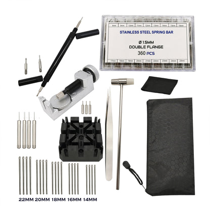 Kit - Strumenti per la riparazione degli orologi, maglie e cambio bracciale 395 pezzi