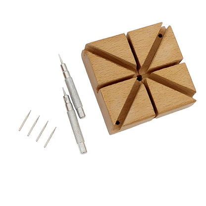 Kit di riparazione per cinturini per orologi artigianali Masar da 8 pezzi - Martello - Supporto