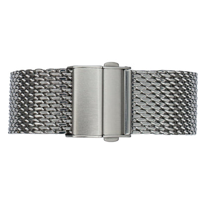 18mm BiG Mesh Ø 1mm Fibbia Deployante - Cinturino Orologio Uomo Mesh, Milanese - Universale - Argento / Argento