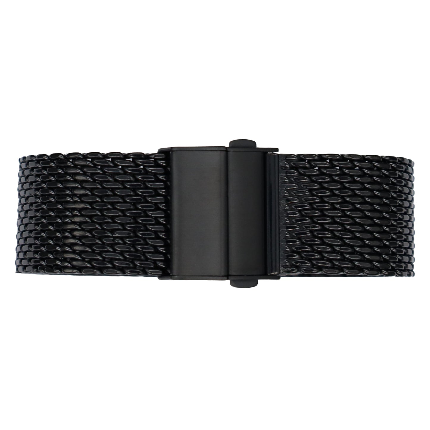 18mm BiG Mesh Ø 1mm Fibbia Deployante - Cinturino Orologio Uomo Mesh, Milanese - Universale - Nero / Nero