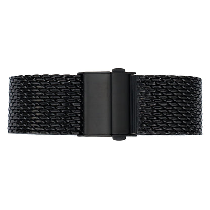18mm BiG Mesh Ø 1mm Fibbia Deployante - Cinturino Orologio Uomo Mesh, Milanese - Universale - Nero / Nero