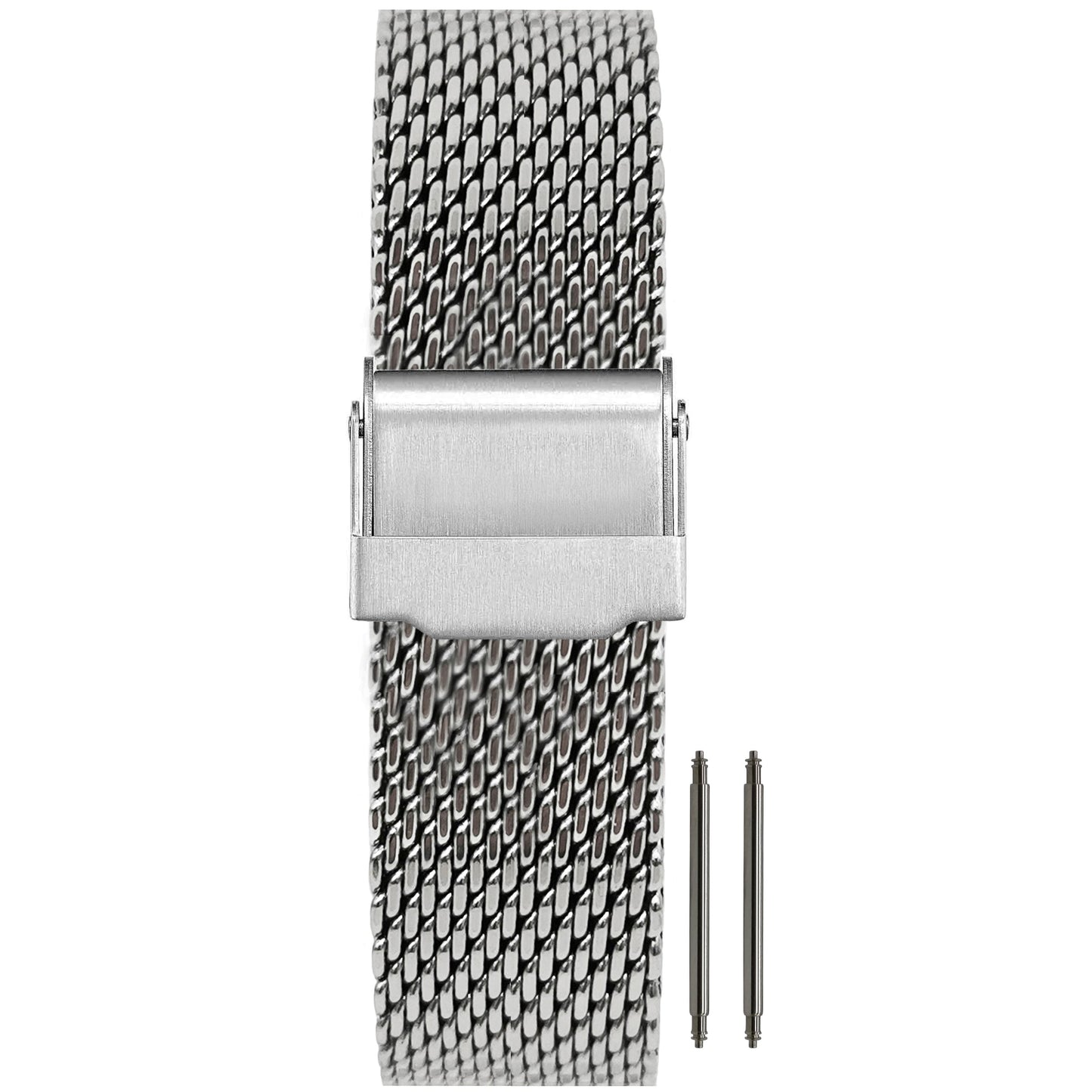 Cinturino per orologio da uomo BiG Mesh 10mm Ø 1mm, maglia milanese - universale - argento / argento