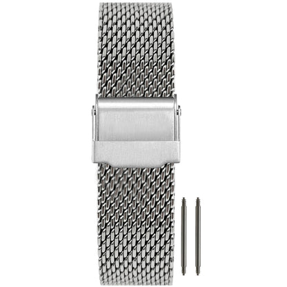 Cinturino per orologio da uomo BiG Mesh 10mm Ø 1mm, maglia milanese - universale - argento / argento