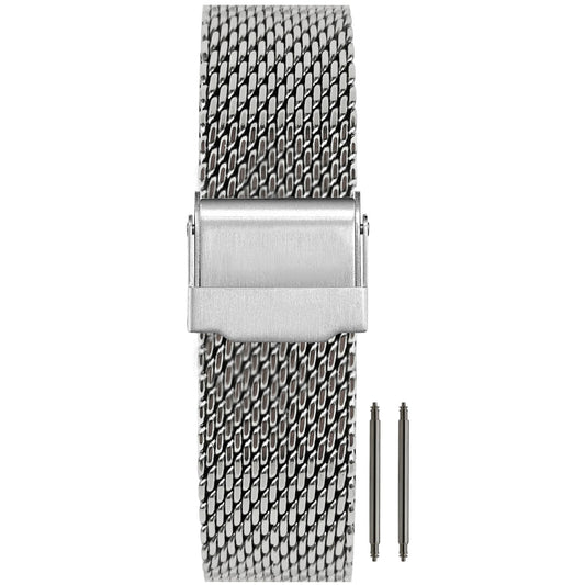 Cinturino per orologio da uomo BiG Mesh 10mm Ø 1mm, maglia milanese - universale - argento / argento