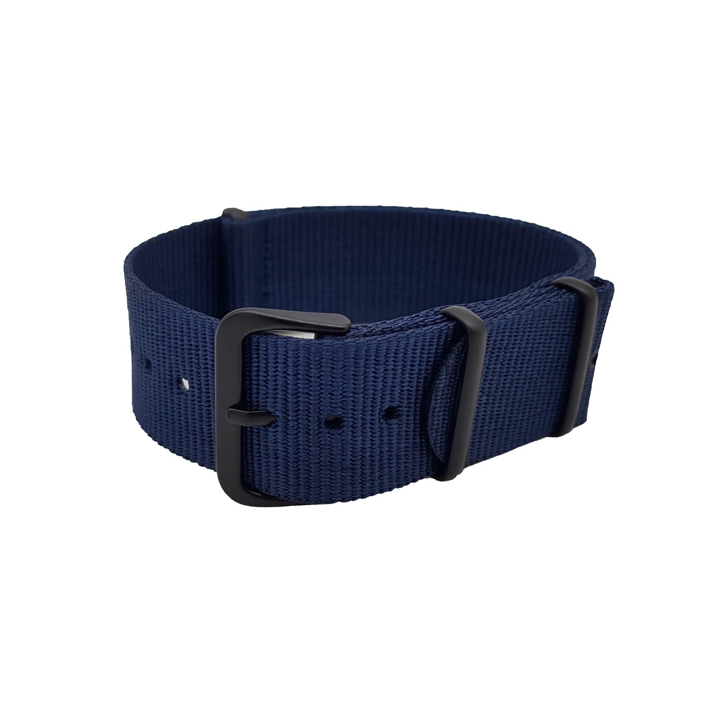Cinturino NATO Masar da 20 mm in nylon blu navy scuro/fibbia nera - Morbido - Orologi da uomo e da donna leggeri - Spessore 1 mm