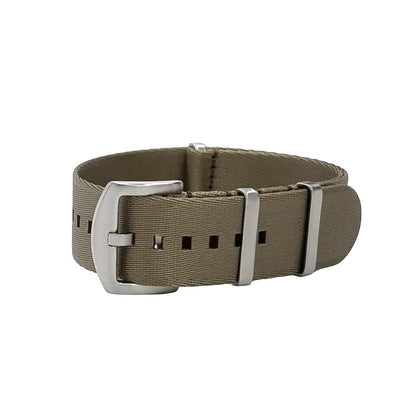 Cinturino per orologio Masar NATO in nylon kaki / fibbia satinata - Morbido - Uomo