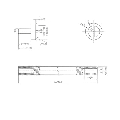 Vite - Compatibile con Nixon 33mm 51-30 - Testa H 4,0mm - Attacco cinturino orologio - Acciaio inossidabile 316L