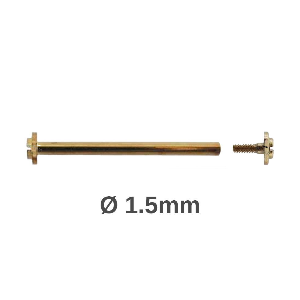 Masar Ø 1,5mm -Tubo -Barra a vite -Perno a vite -Cinturino per orologio -Oro 2 pezzi