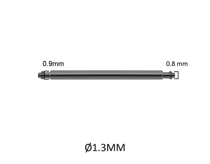 Masar 6mm a 24mm XSF Ø 1,3mm - Barrette a molla per cinturino orologio - Acciaio inossidabile - Punta corta / corta - 0,8mm - 2 pz