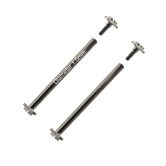 Masar Ø 1,5mm -Tubo -Barra a vite -Perno a vite -Cinturino per orologio -Argento 2 pezzi