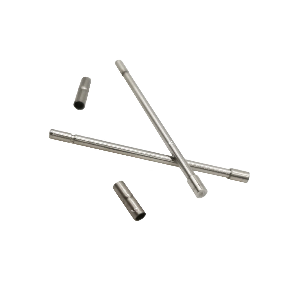 Masar Ø 1,2mm - Perni - Tubi - Perni di serraggio - dentellati - per cinturino orologio - Acciaio inossidabile - Set da 2 paia