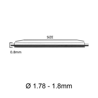Masar 18mm a 24mm XSS Ø 1.78mm - Barrette a molla per cinturino orologio - 0.8mm - Acciaio inossidabile 316L - 2 pz