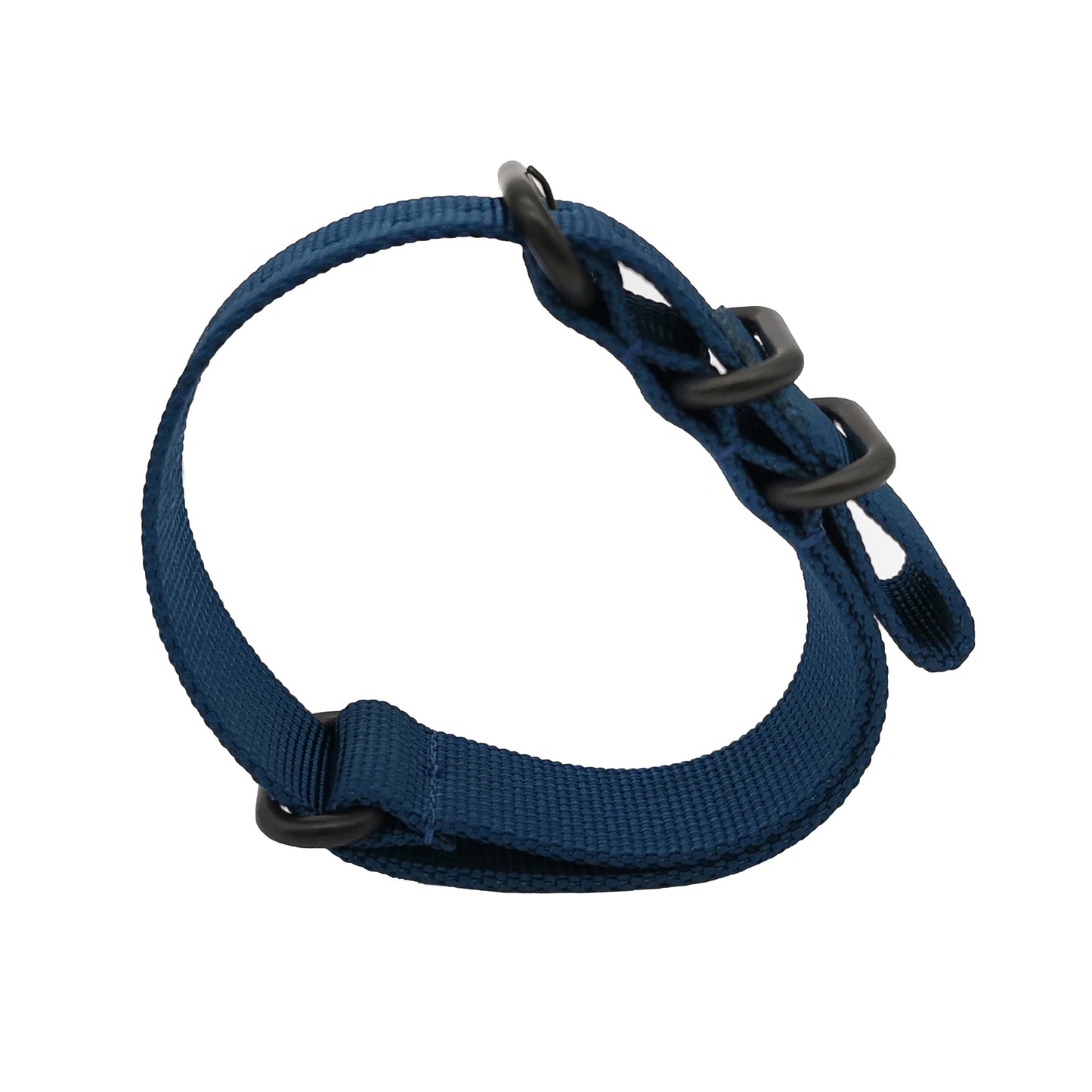 Cinturino Nato in nylon Masar ZULU da 24 mm - Fibbia blu/nera - Uomo - Cinturino rigido spesso 2 mm