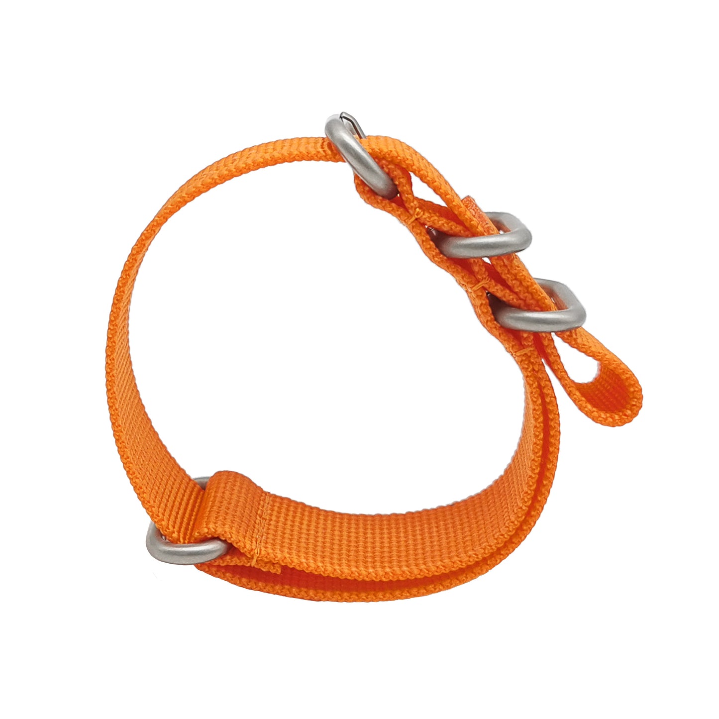 Cinturino Nato Masar ZULU 18mm in nylon - Arancione / Fibbia satinata - Uomo - Cinturino rigido e spesso 2mm