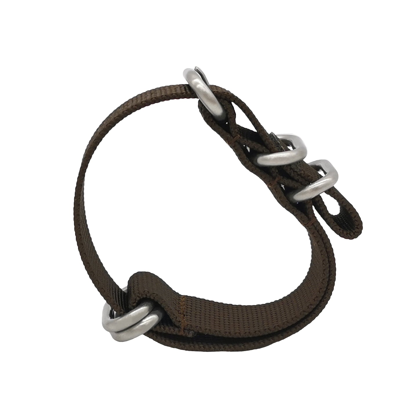 Cinturino Nato Masar ZULU 22mm Nylon - Marrone / Fibbia Satinata - Uomo - Cinturino Rigido e Spesso 2mm